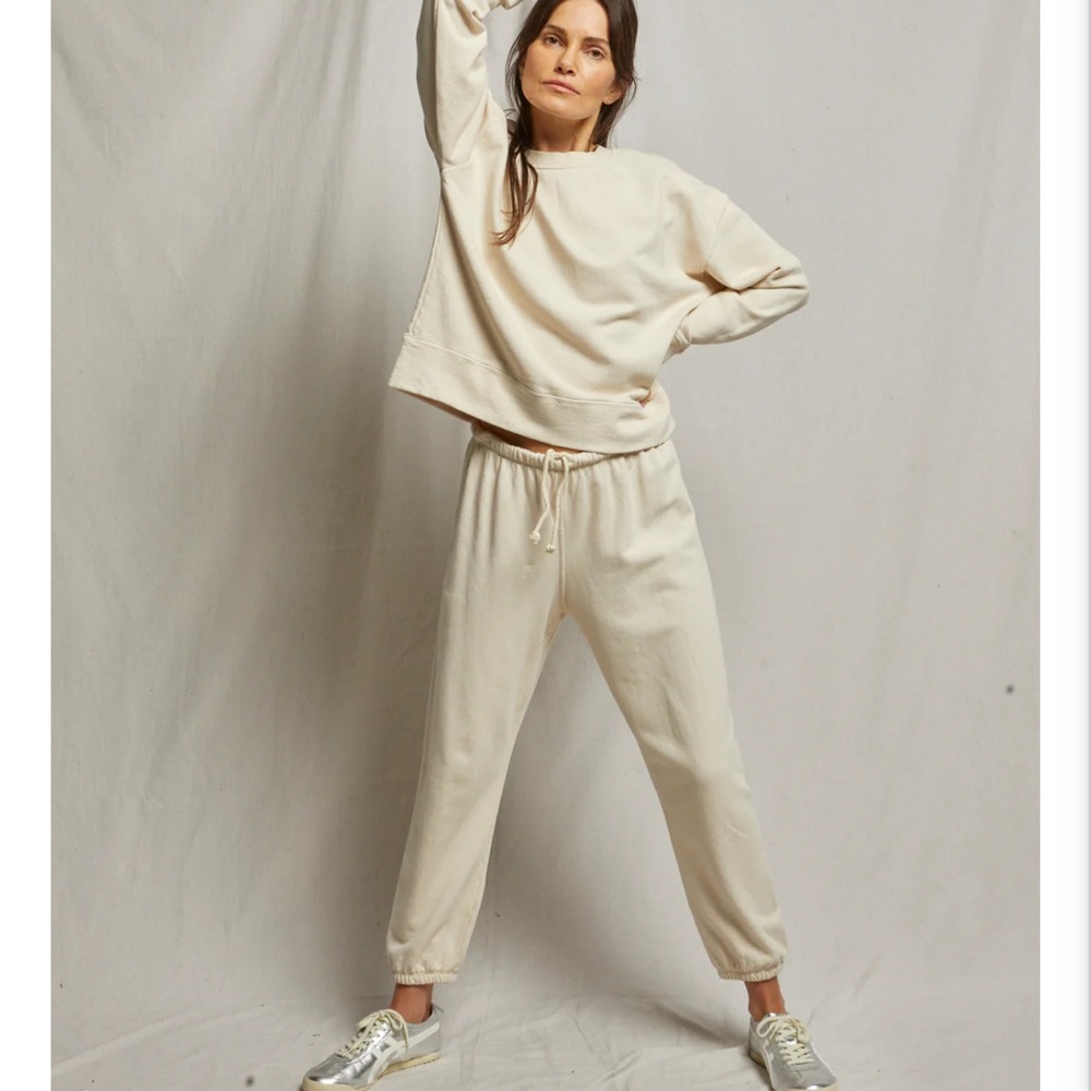 perfectwhitetee Cream Sweatpants Elastic Waistband